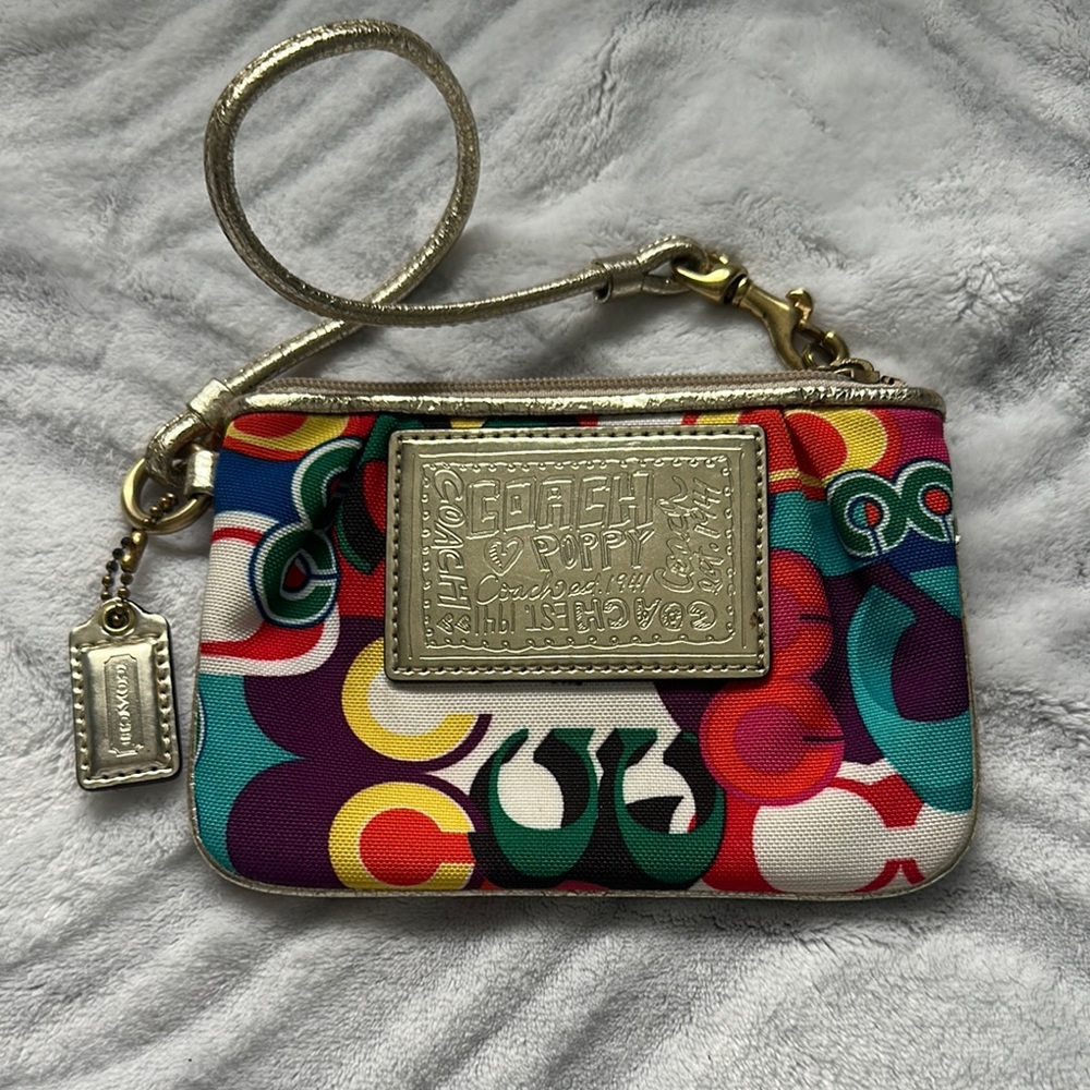 Coach Poppy print Clutch Wristlet